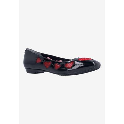 Women's True Love Casual Flat by J. Renee in Black Red (Size 8 M)