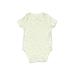 Baby Gap Short Sleeve Onesie: White Print Bottoms - Size 0-3 Month