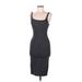 Trafaluc by Zara Casual Dress - Bodycon Scoop Neck Sleeveless: Gray Marled Dresses - Women's Size Medium