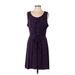 Daisy Fuentes Casual Dress: Purple Leopard Print Dresses - Women's Size Large