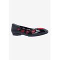 Wide Width Women's True Love Casual Flat by J. Renee in Black Red (Size 8 1/2 W)