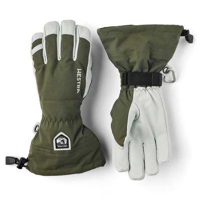 Hestra - Army Leather Heli Ski 5 Finger - Handschuhe Gr 8 oliv/grau