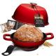 Krustic Enameled Cast Iron Dutch Oven for Sourdough Bread Baking | 6 Quart Pot with Lid | 10 Inch Ceramic Enamel Thick Coated Cookware Set with Non Stick Silicone Baking Mat for Cooking | 6 Qt | Red