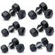 Dumbbells Weights Hex Dumbbell Set Hexagonal Rubber Dumbell with Metal Handles Anti-Rolling Weightlifting Bodybuilding Exercise Fitness Workout Training Home Gym 5-20kg Pairs (10kg x 2 Dumbbells)
