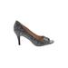 Cole Haan Heels: Slip On Stiletto Cocktail Gray Snake Print Shoes - Women's Size 8 - Open Toe