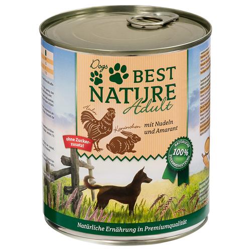 12x 800g Best Nature Dog Adult Kaninchen, Huhn & Nudeln Hundefutter nass
