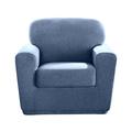 Sure Fit Box Cushion Arm Chair Slipcover Polyester in Blue/Black | 40 H x 43 W in | Wayfair 29929600058