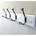 Winston Porter Merrial 4 - Hook Wall Mounted Coat Rack Wood/Metal in Brown/White | 4.5 H x 18 W x 2.5 D in | Wayfair