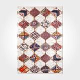 White Rectangle 2'6" x 4' Area Rug - Bungalow Rose Pradel Abstract Machine Woven Polyester Area Rug in 0.4 in blue/brown/gray/green/indigo/navy/orange/pink/red/yellowMetal/Cotton | Wayfair