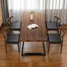 Corrigan Studio® Lodmilla 6 - Person Dining Set Wood/Metal in Brown/Gray | 29.53 H x 23.62 W x 47.24 D in | Wayfair