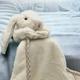 Bunny Baby Plush Soft Toy Soother, super softer than soft double layer comfort soother blanket with a mini toy attached.