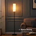 LED Floor Lamp With E27 Light Bulb Linen Lampshade For Decoration Bedroom Living Room Office Indoor