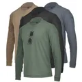 Men Casual Long Sleeve O Neck Sweat Absorbent Pockets Loose Pullover T-shirt Outdoor Hiking Climbing