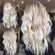 Luxus Balayage Highlight volle Spitze Perücken leichte Asche Platin blond 100% Echthaar Spitze vorne