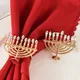 1/2Pcs Jewish Hanukkah Candlestick Gold Napkin Ring Buckles for Dining Table Chanukah Festival