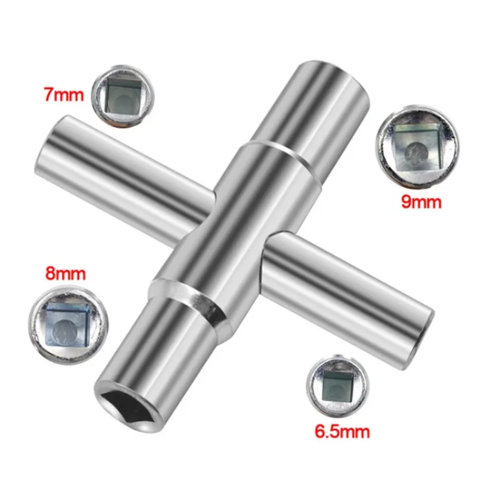 4 in 1 chiave universale per rubinetto chiave quadrata idraulico chiave da bagno 6.5/7/8/9mm per armadi contatori elettrici a gas radiatori di spurgo