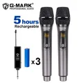 Microfono Wireless G-MARK X220U UHF registrazione microfono Karaoke con ricevitore batteria al litio