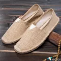 Men Shoes Summer Espadrilles Men Canvas Sneakers New Breathable Fisherman Shoes Men Slip On Loafers