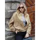 HH TRAF Autumn Sequins Golden Loose Jacket for Women Sparkle Long Sleeve Casual Bomber Jacket with