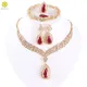Mode Kristall Halskette Kragen Schmuck Sets Für Frauen Party Zubehör Afrikanische Perlen Ohrringe