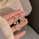 Romantische rosa Kristall rose Ohrringe für Frauen 18 Karat vergoldeten Schmuck setzt lange Stil