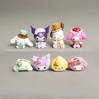 Sanrio Anime Figur 5cm Desser Serie Hallo Kitty meine Melodie Kuromi Anzug Figuren Sammlerstücke