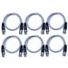 Seismic Audio 6 Pack of 3 Foot White XLR Patch Cables - 3 XLR Patch Cords White - SAXLX-3White-6Pack