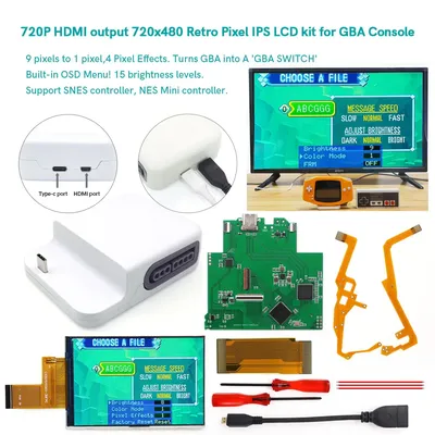 TV-Version HDMI V5 GBA Screen Mod Kits IPS-Ersatz mit 720P HDMI-kompatibler Dock Station für Game Image