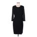 Burberry Casual Dress - Sheath Scoop Neck 3/4 sleeves: Black Print Dresses - Women's Size 8