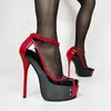 LAIGZEM Frauen Plattform Pumps Riemchen Stiletto High Heels Peep Toe Pumps Party Abend Damen Schuhe Frau Große Größe 43 45 52