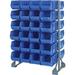 Quantum Storage Systems QRU-12D-240-48 Double Sided 12 Rail Unit with 48 QUS240 Ultra Stack & Hang Bins Blue