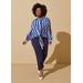 Plus Size Striped Tie Front Shirt