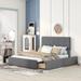 Stylish Platform Bed Wood/Metal Bed Frame with Adjustable Headboard