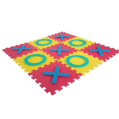 Giant Classic Tic Tac Toe Game - Oversized Interlocking Coloful EVA Foam Squares with Jumbo X and O Pieces Play by Hey! Play!