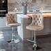 25-33 Inch Velvet Swivel Bar Stools 2-pc Adjusatble Seat Height, Stainless Steel Base Kitchen Island Stools with Nailheads