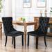 Velvet Upholstered Dining Chairs Set of 2, Modern High Back Side Chair with Nailhead & Button Tufted Decoration, Soild Wood Legs