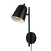 Globe Electric 1-Light Plug-In or Hardwire Matte Black Wall Sconce with Pivoting Shade 91006242