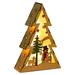 Hanzidakd Night Lights Night Light Christmas Tree Wooden Night Light Christmas Tree Shape Luminous Desktop Ornaments LED Christmas Decorations