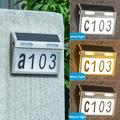 Weloille New House Number Home Garage Door Indicator Wall Solar Outdoor Induction LED Garden