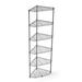 CoSoTower 6 Tier Shelf Corner Wire Shelf Rack Pentagonal Shelves Adjustable Metal Heavy Duty Free Standing Corner Storage Display Chrome Rack for Bathroom Living Room Kitchen - Black