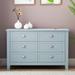 Solid Wood six Drawer Dresser Bar Cabinet with Retro Shell Handles