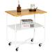 Gymax 2-Tier Folding Rolling Cart Kitchen Utility Cart Tool-Free