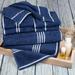 Towel Set - Cotton Bathroom Accessories with Bath Towels, Hand Towels, Washcloths, and Fingertip Towels by Lavish Home (Navy)