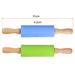 Silicone Rolling Pins for Baking Wood Handle 31cm x 4.2cm Green & Blue - Green & Blue