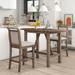 3-Piece Wood Counter Height Drop Leaf Dining Table Set with 2 Dining Chairs