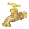 EZ-FLO Irrigation Hose Bibb 1/2 Inch MIP Connection 3/4 Inch MHT Connection Brass Plumbing Fitting 20181