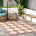 nuLOOM Sabina Diamond Trellis Indoor/Outdoor Area Rug 8 x 10 Brick