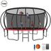 YORIN Trampoline for 8-9 Kids 15 FT Trampoline for Adults with Enclosure Net Basketball Hoop Ladder 1500LBS Weight Capacity Outdoor Recreational Trampoline Heavy Duty Trampoline