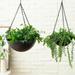 Hanzidakd Flower Pots Indoor Hanging Flower Pots Outdoor Wrought Iron Hanging Basket Flower Pots Durable Wrought Iron Flower Pots Frosted