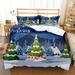 3 Piece Christmas Rustic Lodge Deer Quilted Bedspread/Quiltge Deer Quilt Quilted Bedspread Printed Quilt Bedding Throw Blanket Coverlet Lightweight(1 Duvet Cover+2 Pillowcases)